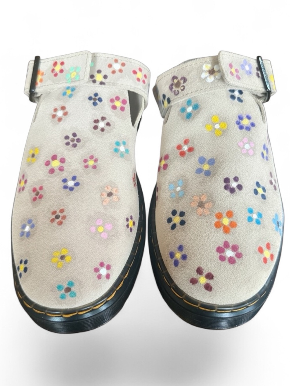 Custom Hand-Painted Dr. Martens Carlson Clogs Floral Sz 9 - Picture 5 of 17